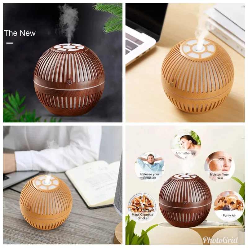 200ml Wood Grain round shape Air Humidifier200ml Wood Grain round shape Air Humidifier USB can use Essential Aroma oils or plain water
