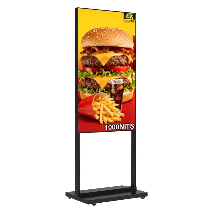 43"/55" Digital Signage Kiosk, 4K 1000nits LCD Advertising Display, Indoor Floor Standing Vertical Poster | 360SPB®