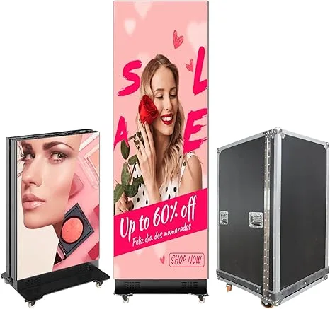 80 Inch LED Digital Signage Display, Foldable Seamless Stitching Kiosk, P1.86 GOB LED Screen Poster with Flight Case | 360SPB®