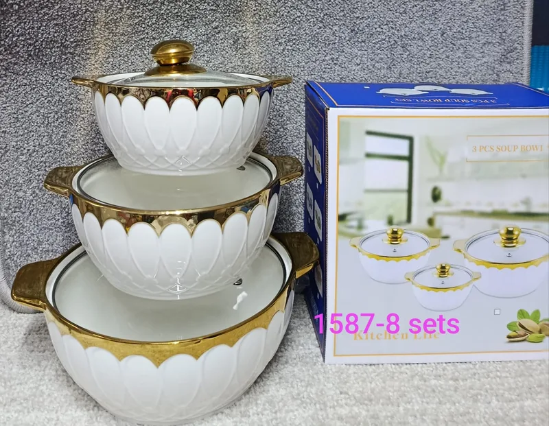 3PCS Ceramic hot Pot Set