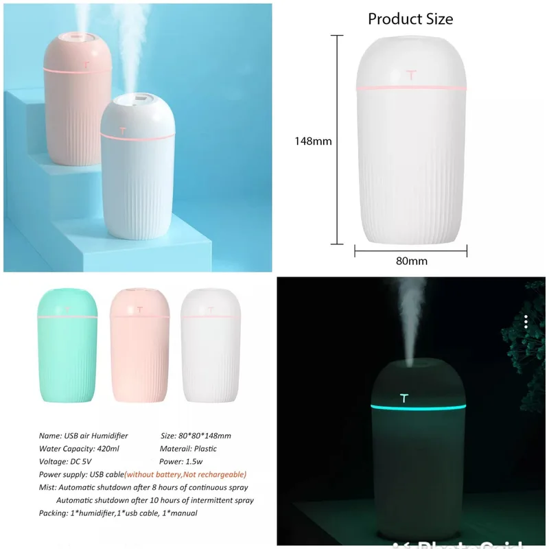 420ML colourful nightlight humidifier