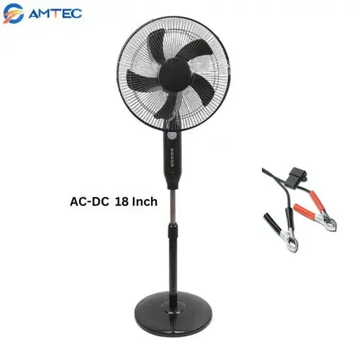 Amtec AM-1801 18-Inch Solar Stand Fan (12V DC, AC/DC)