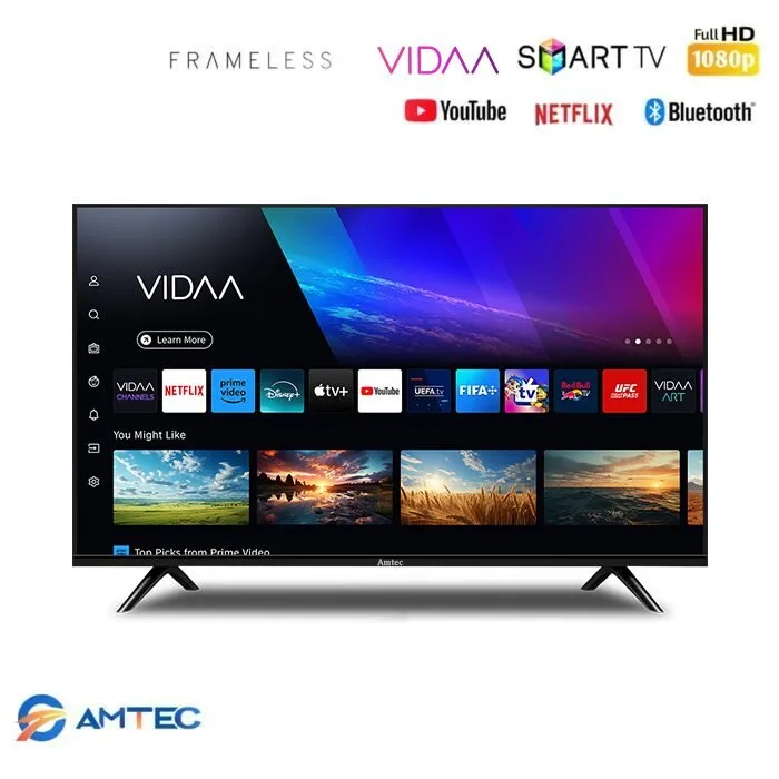 Amtec 50 Smart TV VIDAA UHD 4K Frameless TV with Bluetooth (Netflix & Youtube)