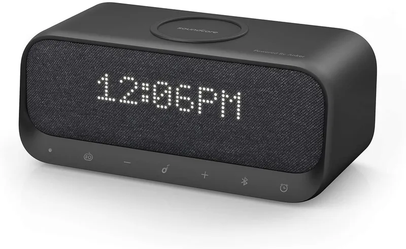 Anker Soundcore Wakey – Wireless Bluetooth Speaker with Wireless Fast Charging, Alarm Clock, FM Radio and more – A3300