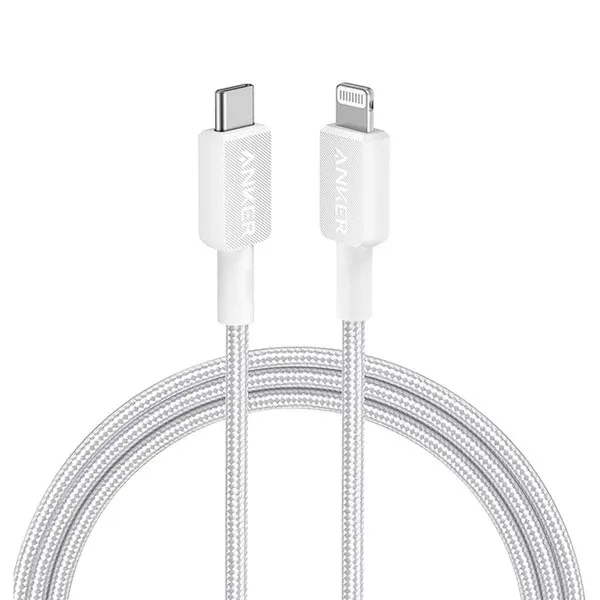 Anker 322 USB-C to Lightning Cable (6ft Braided) White