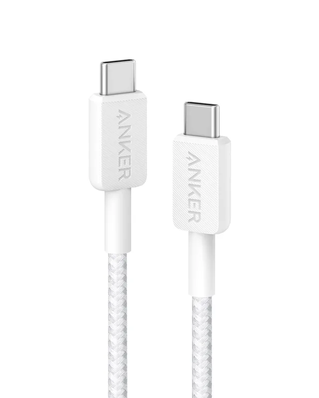 Anker 322 USB-C to USB-C Cable (3ft, 60W, Braided) White
