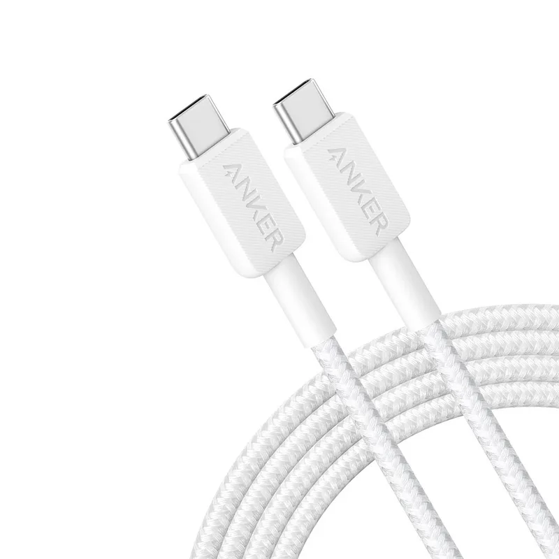 Anker 322 USB-C to USB-C Cable (6ft, 60W, Braided) White