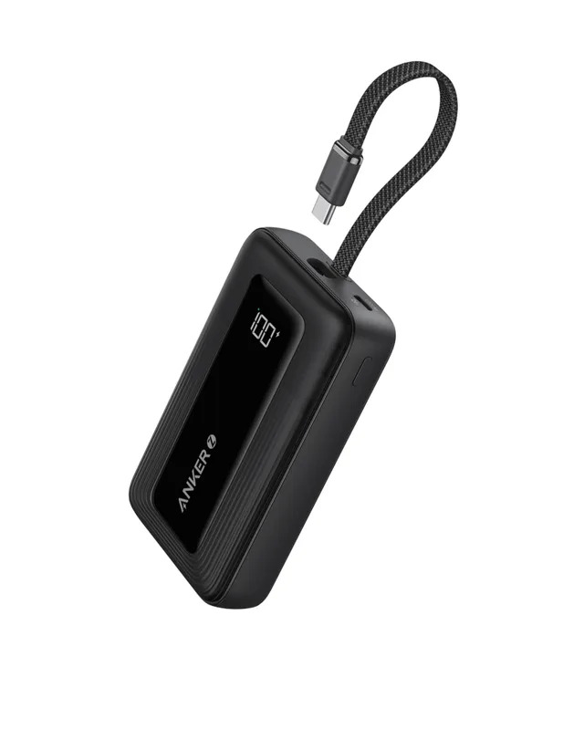 Anker Zolo Wireless Power Bank (10K, 30W, Built-in USB-C Cable) Black