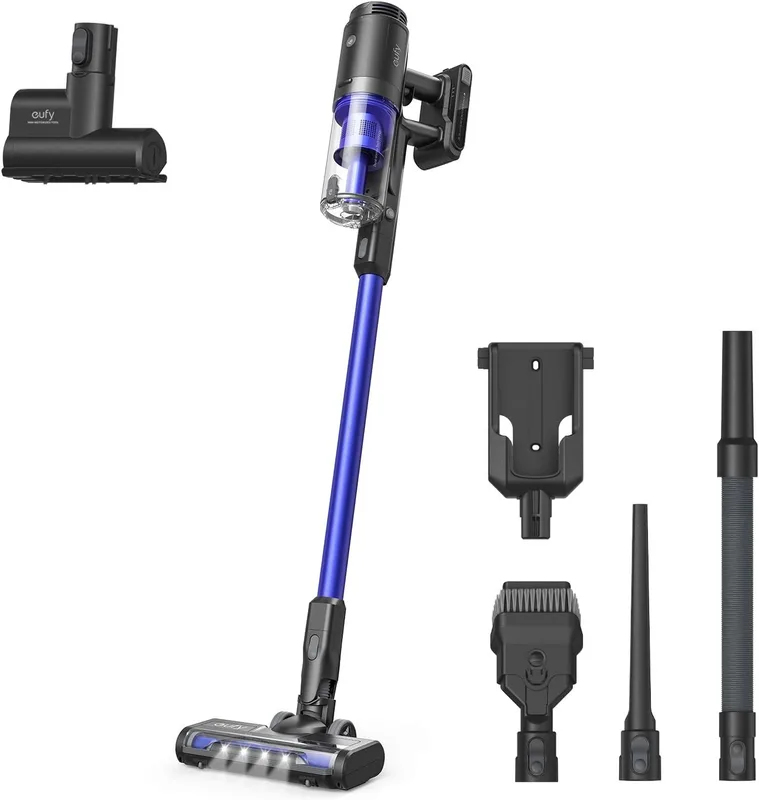 Anker eufy T2501G23, HomeVac S11 Go, Cordless Stick Vacuum Cleaner, Lightweight, Cordless, 120AW Suction Power, Detachable Battery, Cleans Carpet to H