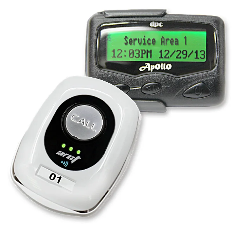 Push-for-Service Pager System Kit with 1 Pager and Pocket-Size One-Button Transmitter by ARCT