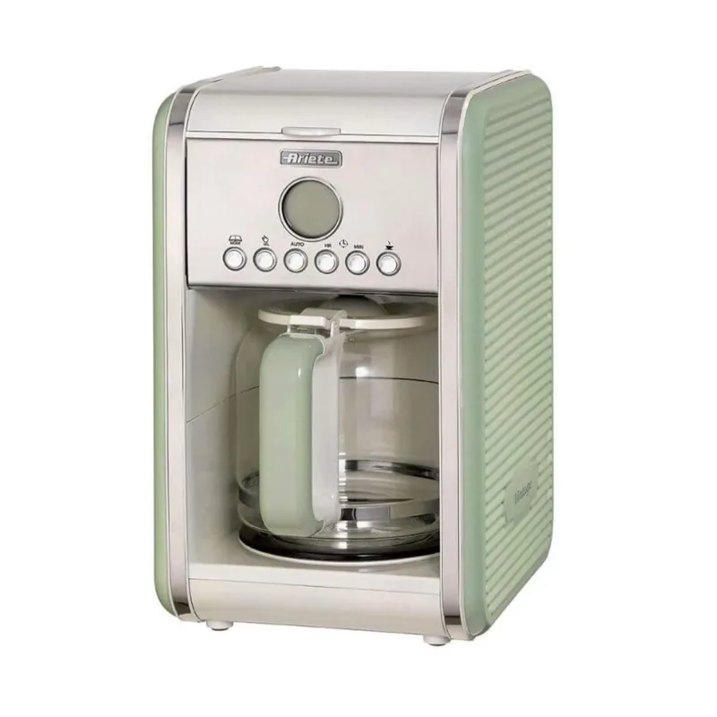 ARIETE Vintage Drip Coffee Maker – 12 Cup, Green