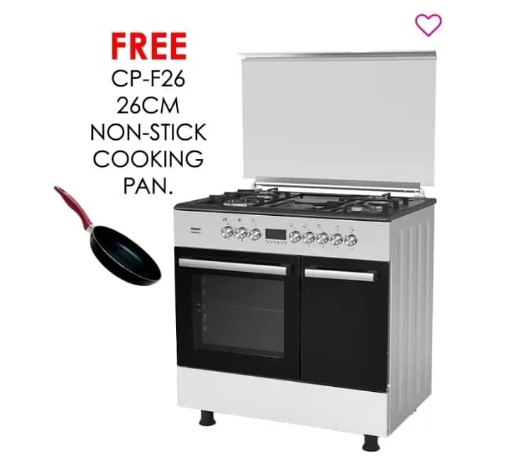 ARMCO GC-F9642ZBT2(SL) 4Gas+2Electric(1×145 + 1×180), 60X90 Full Function Turbo Convection Oven, 1 Rapid Plate, 1 Triple Wok Burner, Cast Iron Pan Sup