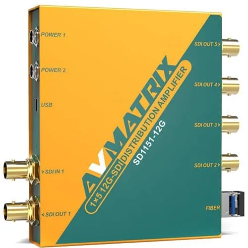 AVMATRIX SD1151-12G 12G-SDI 1×5 Reclocking Distribution Amplifier