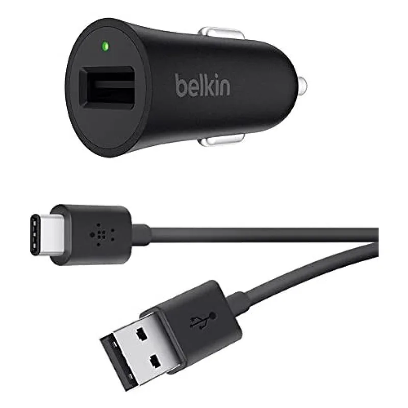 Belkin Boostup Quick Charger 3.0 Car Charger with USB-A TO USB-C Cable