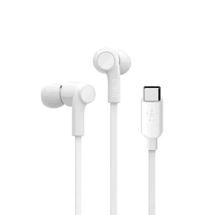 Belkin G3H0002btWHT USB-C In-Ear Headphones – Delivers clear audio and reliable wired USB-C connectivity for everyday calls, music, and comfortable on