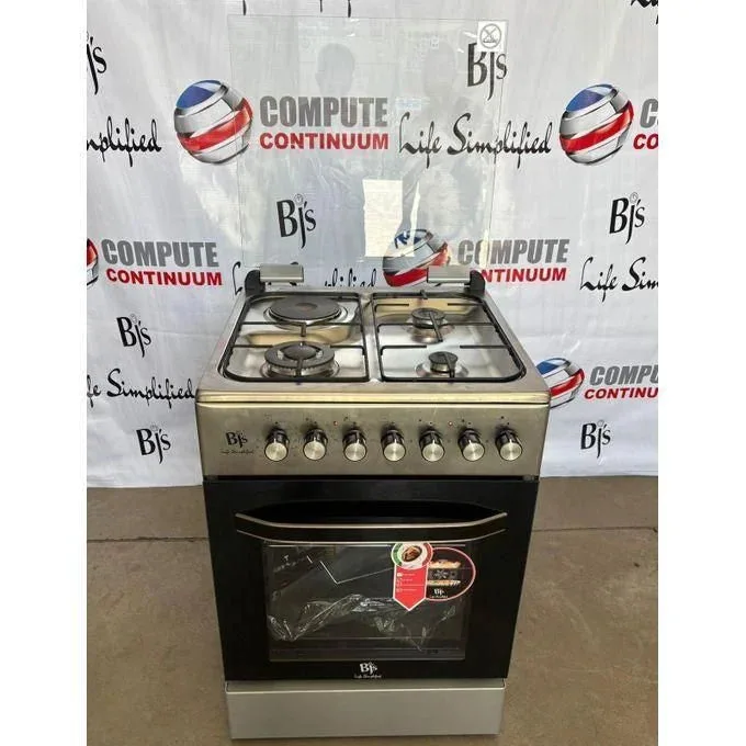BJS BJ606031 Elegance 60L 60×60 3+1 Electric/Gas Standing Cooker With Turbo Fan Oven – Heavy Duty Professional Cooker for Home, Workshop, and Industri