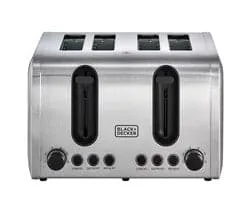 BLACK+DECKER ET444-B5 4 Slice Parallel Slot Toaster – Stainless Steel