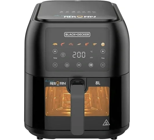 Black & Decker BLACK+DECKER SAF80W-B5 Digital Air Fryer 8L – Rapid Air Technology, Healthy Frying & Large Capacity