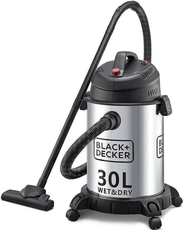 Black+Decker Black & Decker WV1450-B5 Vacuum Cleaner, 1610W 30L Wet and Dry Stainless Steel