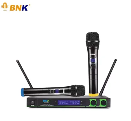 BNK BK23P Double Microphone With Briefcase- A professional audio solution that ensures clear sound capture and convenient portability for events, pres
