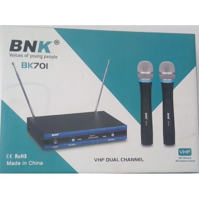 BNK BK701 Wireless Microphone- Provides clear audio transmission and reliable wireless performance for presentations, recording, streaming, and live e