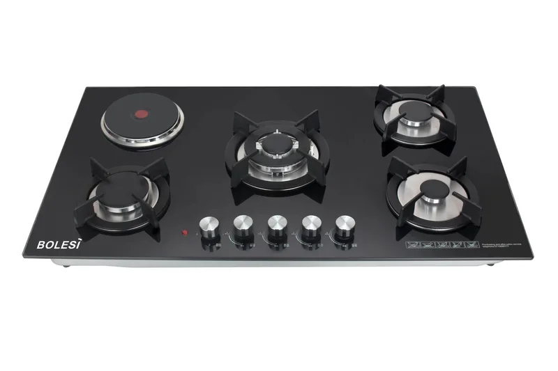 Bolesi HOB-HB-59305D 4+1 Cast Iron Cooker with Gas Sensor 60×90 – Premium Cast Iron Burners with Advanced Gas Sensor, Spacious Design, Efficient Cooki