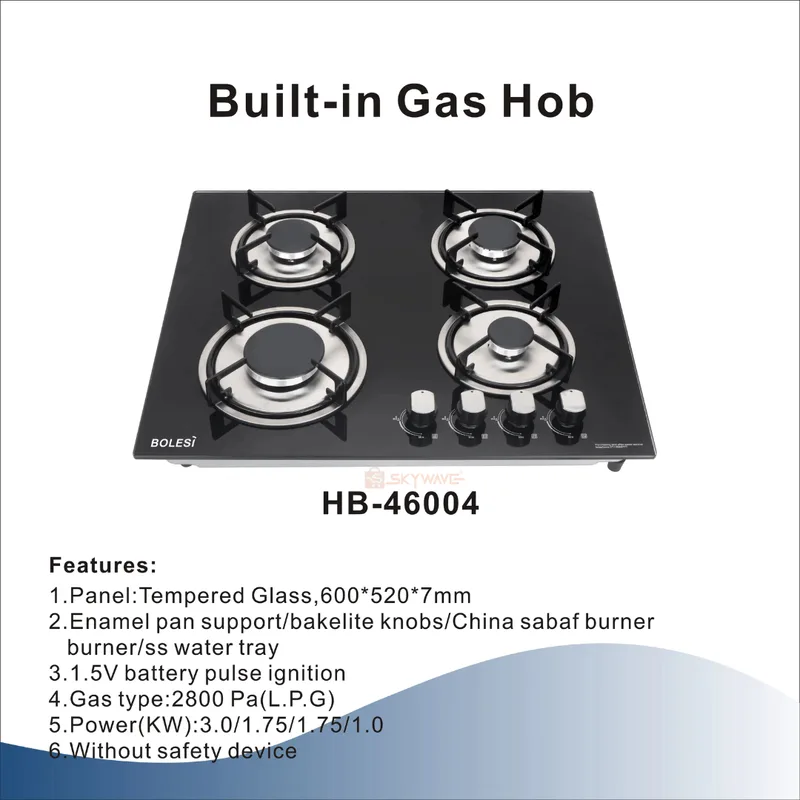 Bolesi 4 Burner Inbuilt Cooker Glass 60*60 – HOB-HB46004