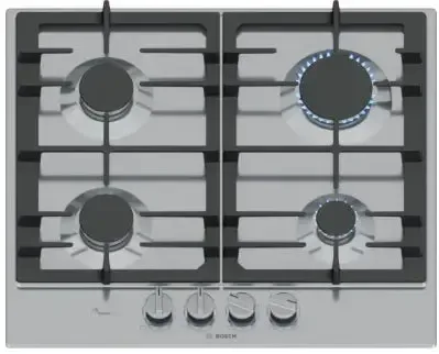 Bosch PCP6A5I90 60cm 4-Gas Built-In Hob – Stainless Steel