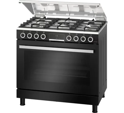 Bosch HGX5G7W81S 5 Gas + Electric Hybrid Oven 90cm Standing Cooker – Black
