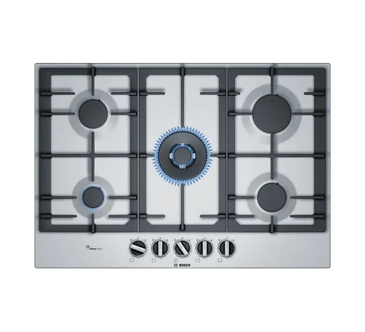 Bosch PCQ7A5B90 75cm 5 Gas Stainless Steel Built-In Hob