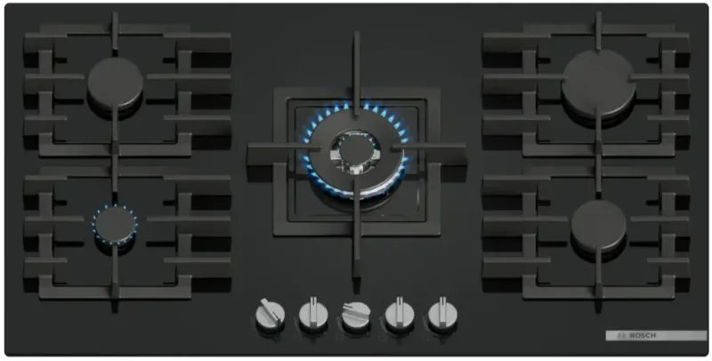 Bosch PPQ9B6I40M Built In Hob 5 Gas 90CM – Black
