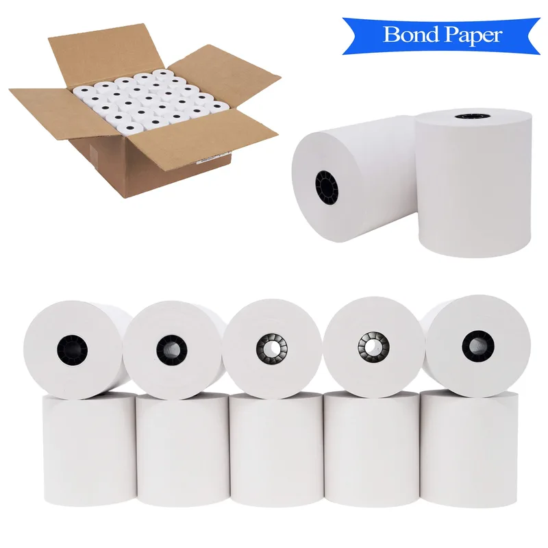 3" 1-Ply x 150' ( 10 Rolls ) Blended Bond Kitchen Printer Paper