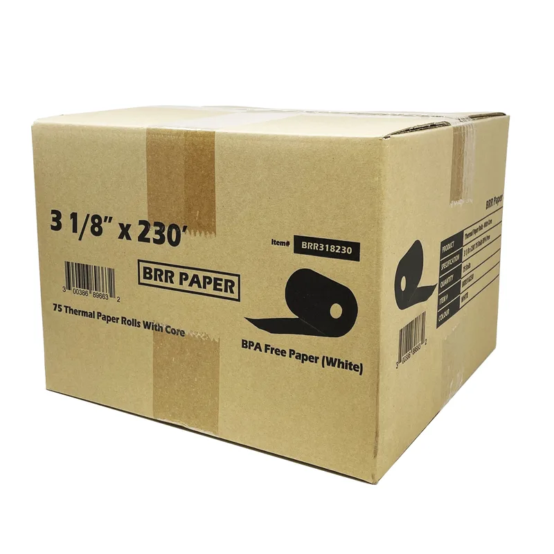 (318230) 3-1/8" x 230' (75 Rolls) Thermal Receipt Paper Rolls
