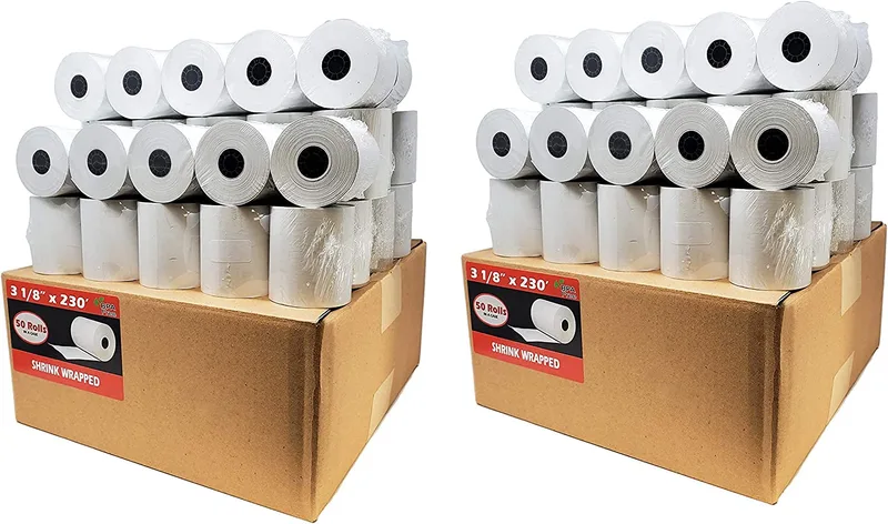 Double Box Double Savings 3-1/8" x 230' (50 Rolls x 2 Cases - 100 Rolls) Thermal Receipt Paper ***Promotional Offer- Not Eligible For Additional Discount***