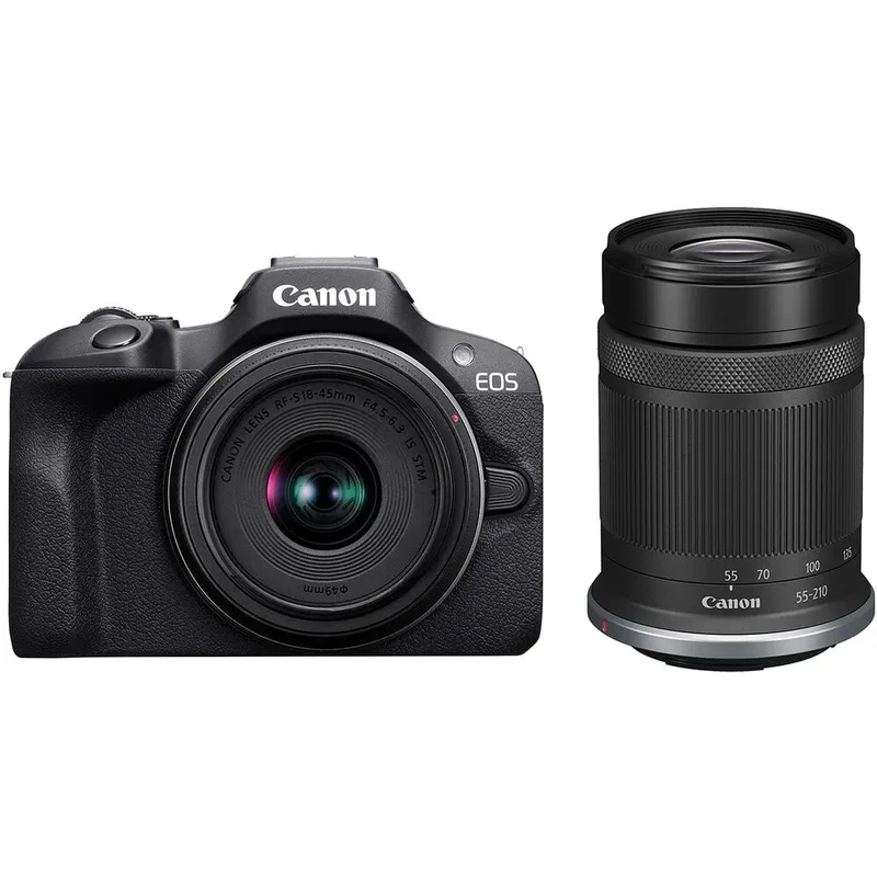 Canon EOS R100 Mirrorless Camera with 18-45mm & 55-210mm Lenses Kit