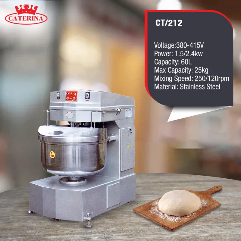 CATERINA CT/212 Spiral Mixer – Powerful Motor, Durable Stainless Steel Bowl, Efficient Dough Mixing, Easy-to-Use Controls, Perfect for Home, Bakery &