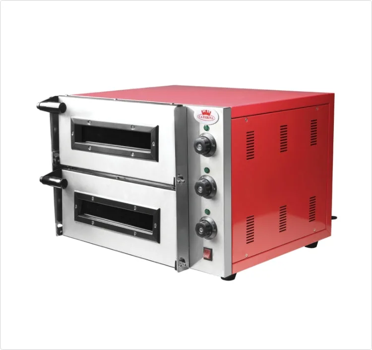 Caterina CT/358 2-Deck Pizza Oven – Powerful Double Deck Heating, Fast and Even Cooking, Durable Stainless Steel, Perfect for Home, Restaurant & Small