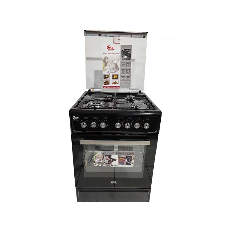 Cute Kitchen 3 Gas + 1 Electric Cooker BLACK CK TE-6631