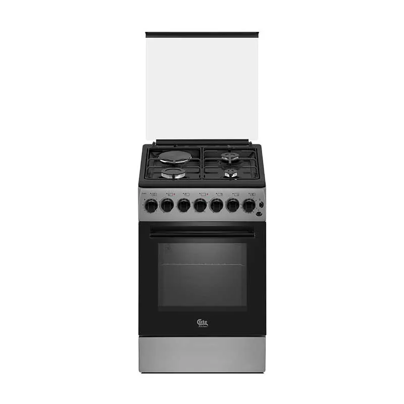 Cute Kitchen 3 Gas + 1 Electric Cooker CK TEB-5631GB grey black