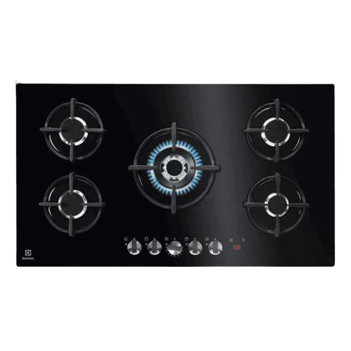 Electrolux Gas on Glass Gas Hob, 5 Burner, 90cm - KGG95375K