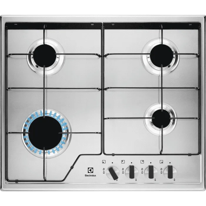 Electrolux Stainless Steel Gas Hob, 4 Burner, 60cm - KGS6424X