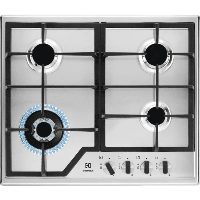 Electrolux Stainless Steel Gas Hob, 4 Burner, 60cm - KGS6436X