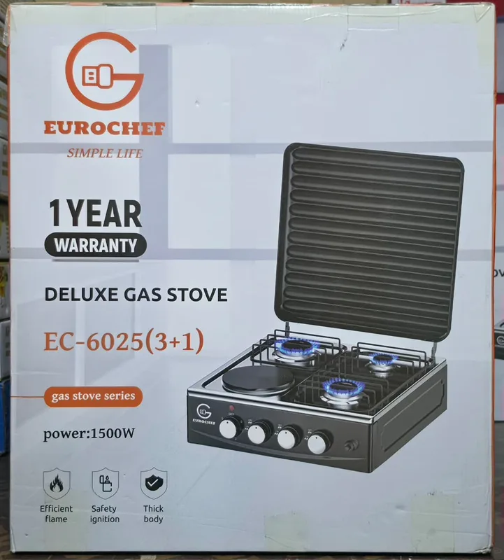 Eurochef 3 Gas + 1 Electric Hot Plate Table Stove EC-6025