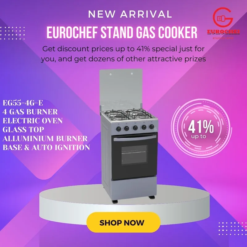 Eurochef EG55-4G+E Standing Gas Cooker