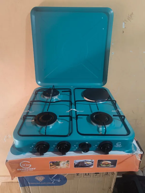 Eurochef 3+1 Table Top Cooker | 3 Gas Burners + 1 Electric Plate