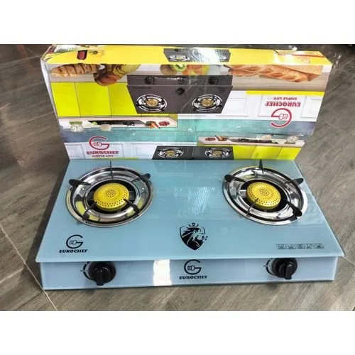 Eurochef Table Top Gas Cooker,2 BURNER WITH A STRONG GLASS