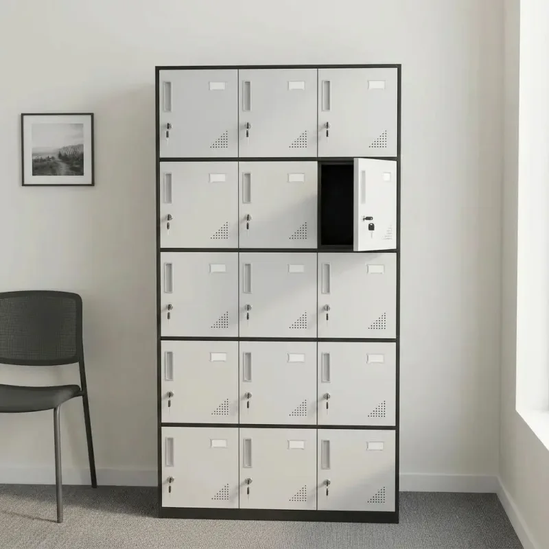 15-Lockers Steel Office Storage Cabinet