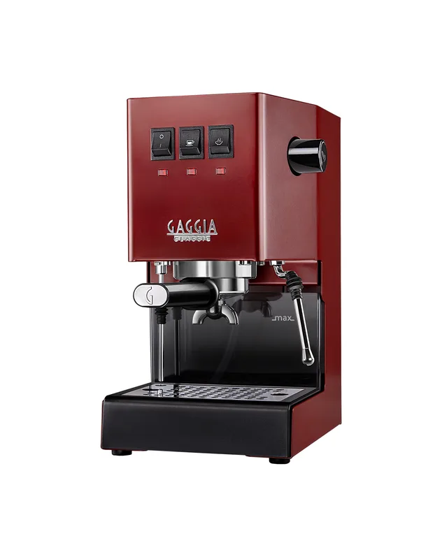 Gaggia Classic E24 Manual Espresso Machine – Cherry Red, 58mm Portafilter, Brass Boiler, Made in Italy