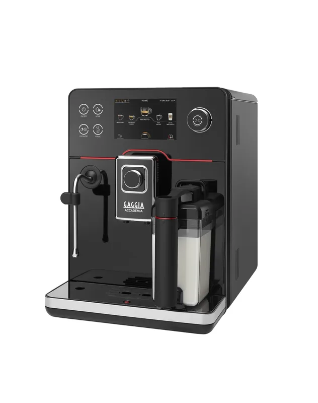 Gaggia New Accademia Glass Bean to Cup Coffee Machine – 19 Drinks, 5in Touch Display, Milk Carafe + Steam Wand