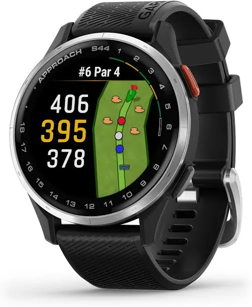 Garmin Approach S44 Golf GPS Smartwatch – 43 mm, Black Silicone